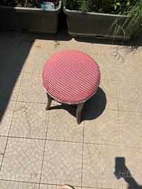 Sgabello tondo vintage in legno