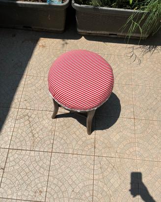 Sgabello tondo vintage in legno
