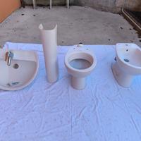 Tris di sanitari - WC water, Bidet, Lavandino