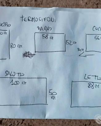 Termosifoni lamellari lotto da 5 varie misure