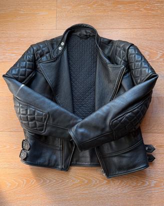 Giubbotto Biker in pella nera