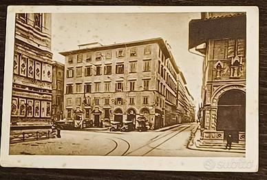 Antica cartolina 1929 Piazza del Duomo Firenze.