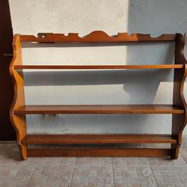 Scaffale mensole piattaia cucina in noce nazionale