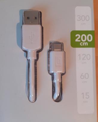 Cavo ubs ricarica cellulare 200cm cellularline