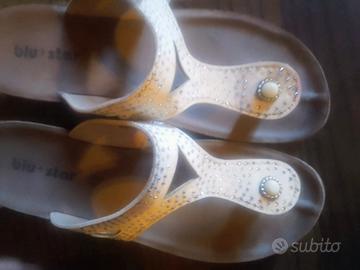 Infradito donna Blu Star con strass – Taglia 38