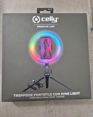 Celly treppiede con anello luminoso rgb 