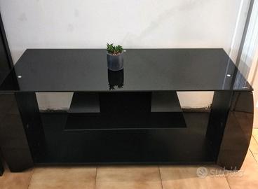 Tavolino porta TV in vetro nero - ottime condizion
