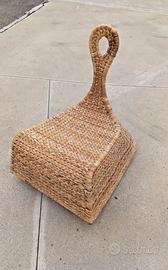 Sedia poltrona giardino in rattan e vimini vintage