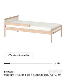 Letto Bambini Ikea con Sponda e Materassino