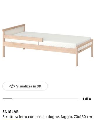 Letto Bambini Ikea con Sponda e Materassino