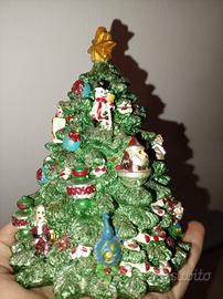 albero di Natale musicale e rotante in ceramica. 