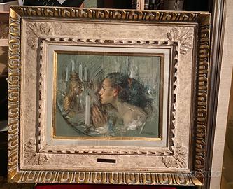 Crema, dipinto Enrico Felisari “Giovinetta prega”.