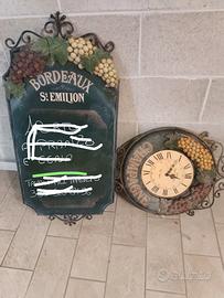 Orologio più lavagna in Ferro Battuto
