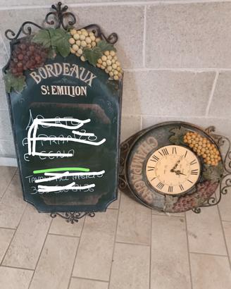 Orologio più lavagna in Ferro Battuto