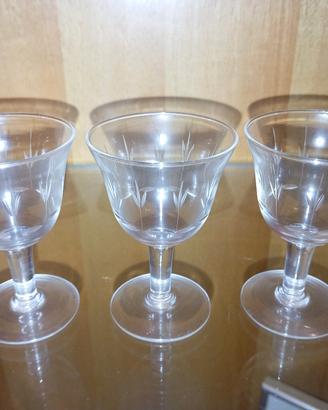 3 Bicchieri Da Liquore Vintage Spighe