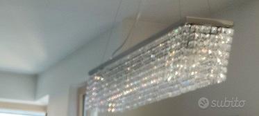Lampadario acciaio con pendagli moderno