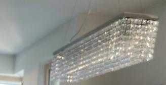 Lampadario acciaio con pendagli moderno