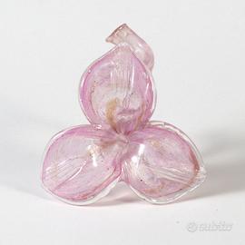 Murano , Fiore porta candela vetro