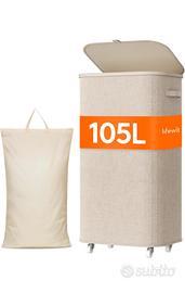 Cesto Portabiancheria Lifewit 105L Beige - NUOVO