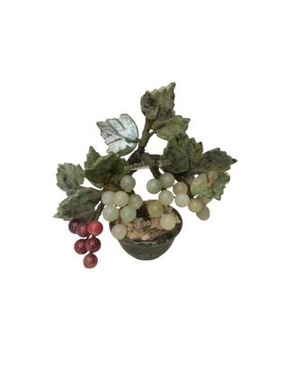 1 Vaso di giada vintage con grappoli d’uva