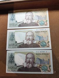 lotto 3 PZ banconote 2000 galileo 
