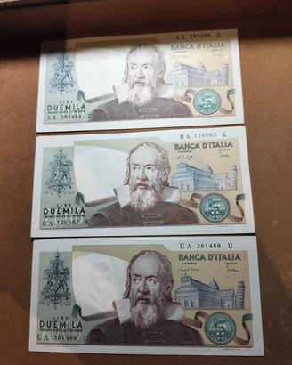 lotto 3 PZ banconote 2000 galileo 
