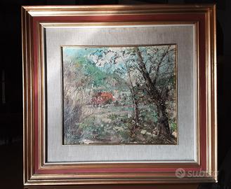 Quadro ad olio su tela - Campagna - A. Gravina
