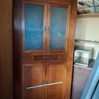 cantonale Angolare vecchio antico in legno  vetrin