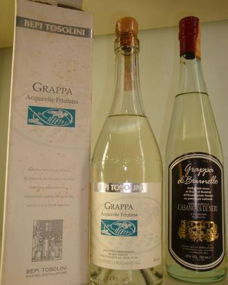 Grappa. 2 bottiglie. Collezione.