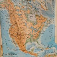 Mappa Geografica murale America Settentrionale