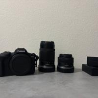 Canon r100 con obbiettivi 55/210 e 18/45