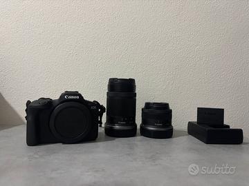Canon r100 con obbiettivi 55/210 e 18/45
