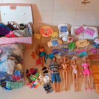 Barbie, Skipper & Ken + vestiti, accessori, mobili