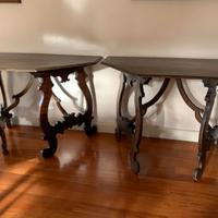 Coppia semi tavoli a lira del 1600