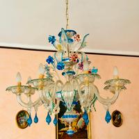 Lampadario di Murano Floreale Policromo