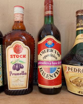 collezione 8 bottiglie vintage liquore misti 