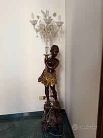 Lampada da terra Moro Veneziano in vetro di Murano