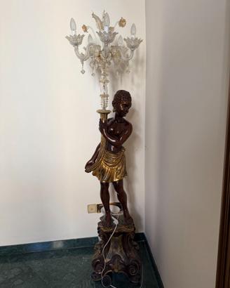 Lampada da terra Moro Veneziano in vetro di Murano