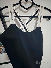 Body Calvin Klein originale nero spalline bianche