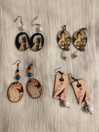 orecchini con dipinti 