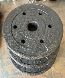 3 dischi per bilanciere palestra 2,76 LB