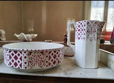 set da Bagno Antico in Ceramica "Onnaing" (Brocca 