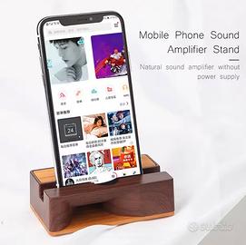 Amplificatore portatile in legno per cellulari