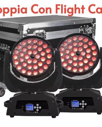 Teste Mobili Wash Zoom Led 36x18w RGBWAUV + Baule