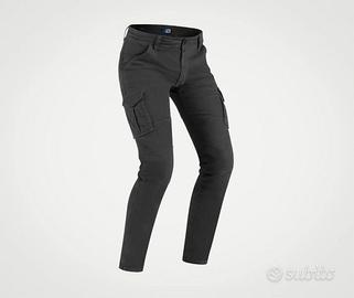 Jeans moto Uomo PMJ  SANTIAGO - Grigio e Nero