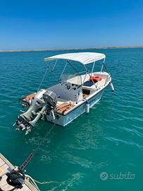 Barca open 5.50m motori Honda 40cv e 5cv 4 tempi