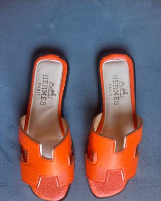Ciabatte Hermes arancioni nr. 36