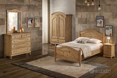 Camera da letto rustica in legno di abete