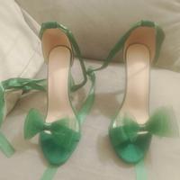 scarpe alte verdi eleganti