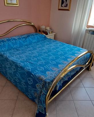 Letto matrimoniale in ottone Solmet del 1991 con r